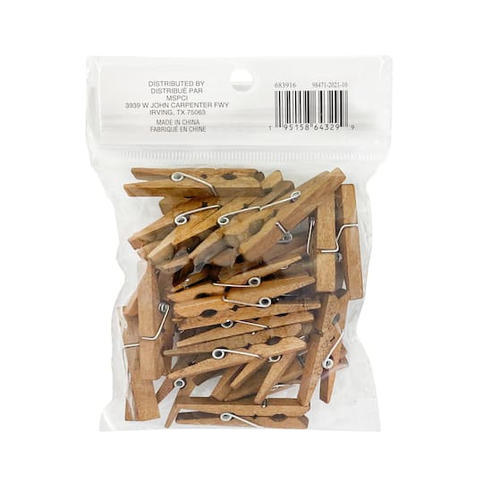 12 Packs: 30 ct. (360 total) Medium Walnut Clothespins by Recollections™